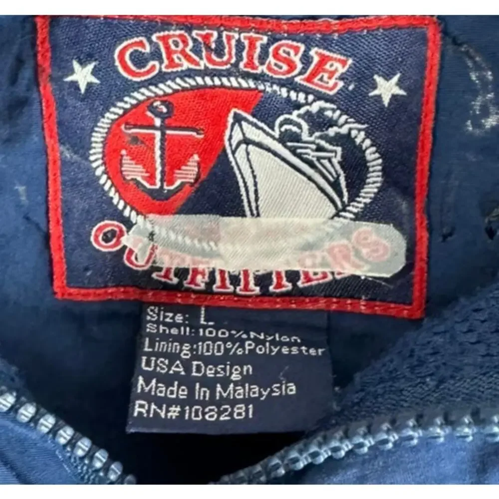 Cruise Outfitters Alaska Large Blue Zip Front Jacket Unisex Mens Womens